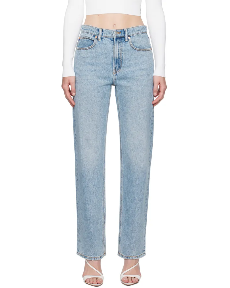 Alexander Wang Blue EZ Mid-Rise Straight-Leg Jeans Vntge