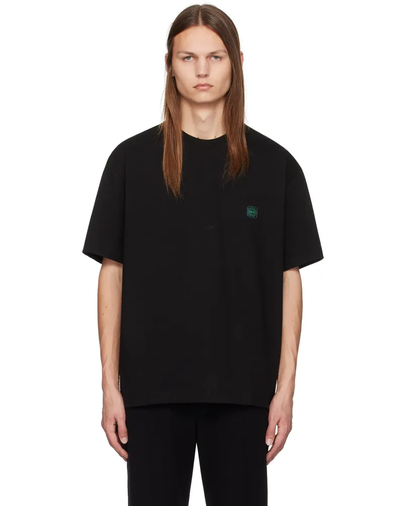 SOLID HOMME Black Cubic Typography T-Shirt 734b