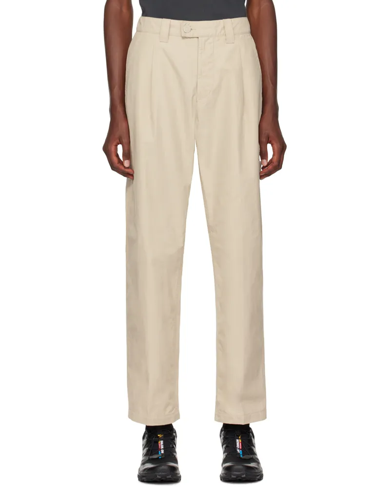 Stone Island Beige Logo Patch Trousers V0090