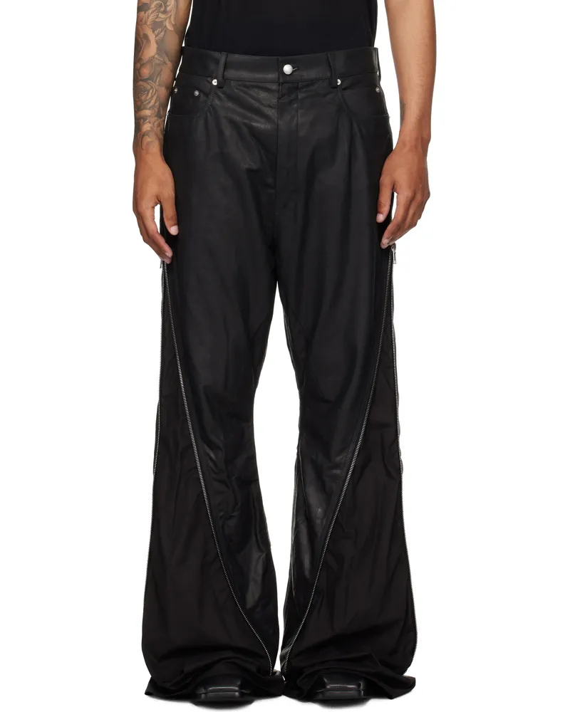 Rick Owens Black Concordians Bolan Banana Leather Pants 09