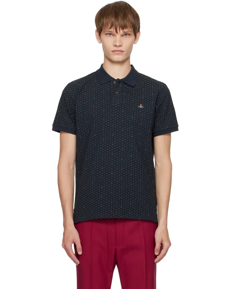 Vivienne Westwood Navy Classic Polo Aw25-dots