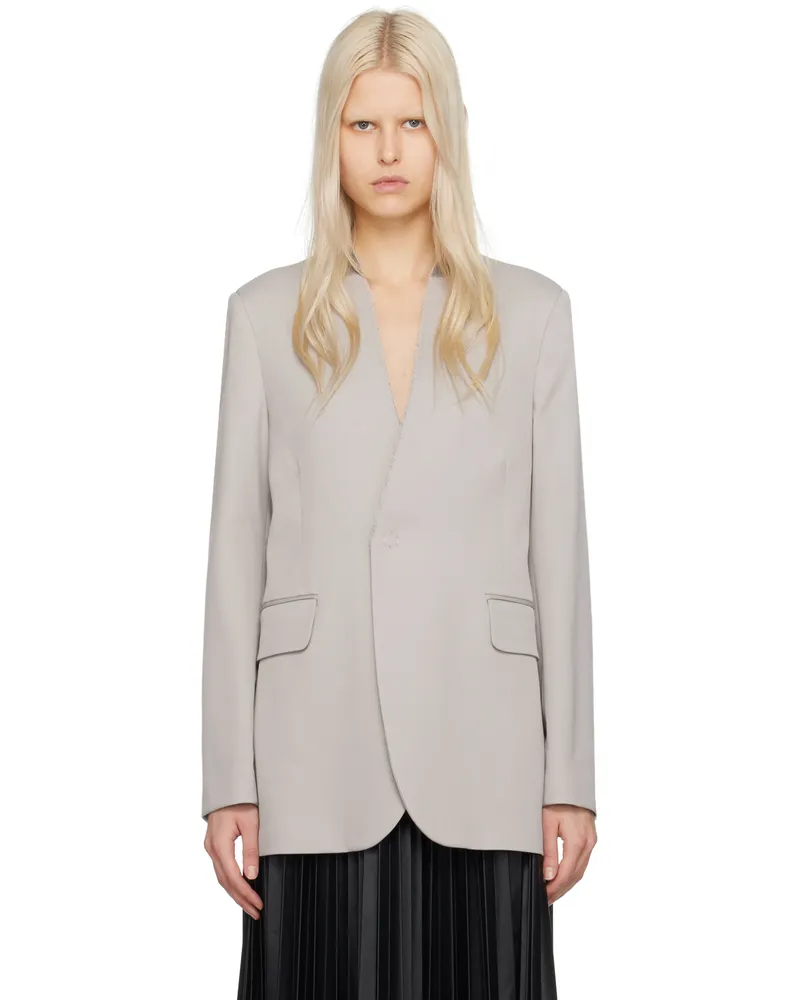 Maison Margiela Taupe Y-Neck Blazer 858