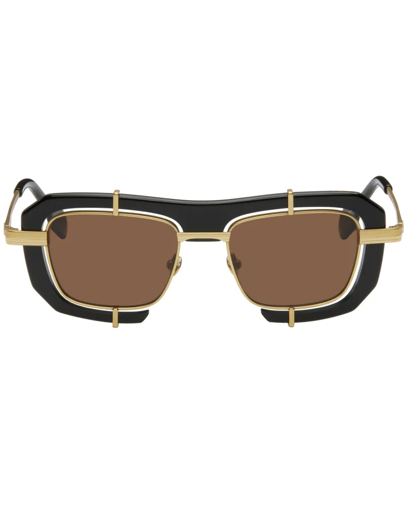 J.W.Anderson SSENSE Exclusive Black & Gold Geometric Sunglasses 999