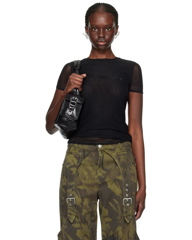 Blumarine Black Crystal-Cut T-Shirt N0990