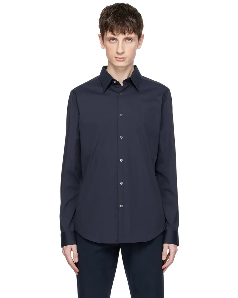 Theory Navy Sylvain Shirt Eclipse