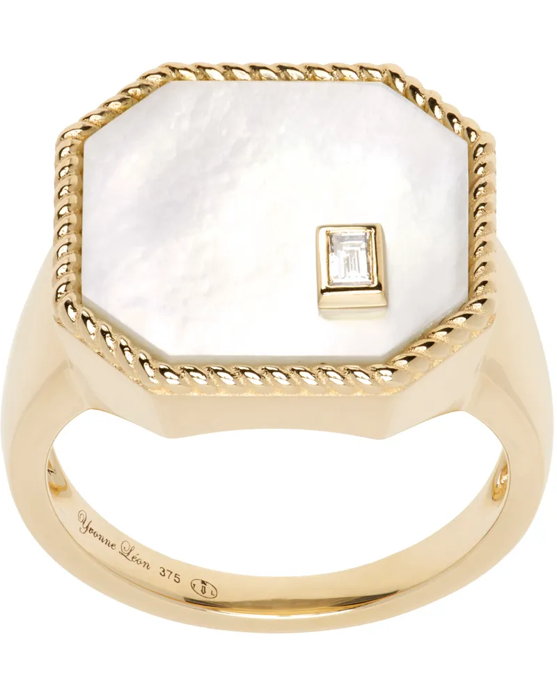Yvonne Léon Gold Chevalière Octo Ring 9k