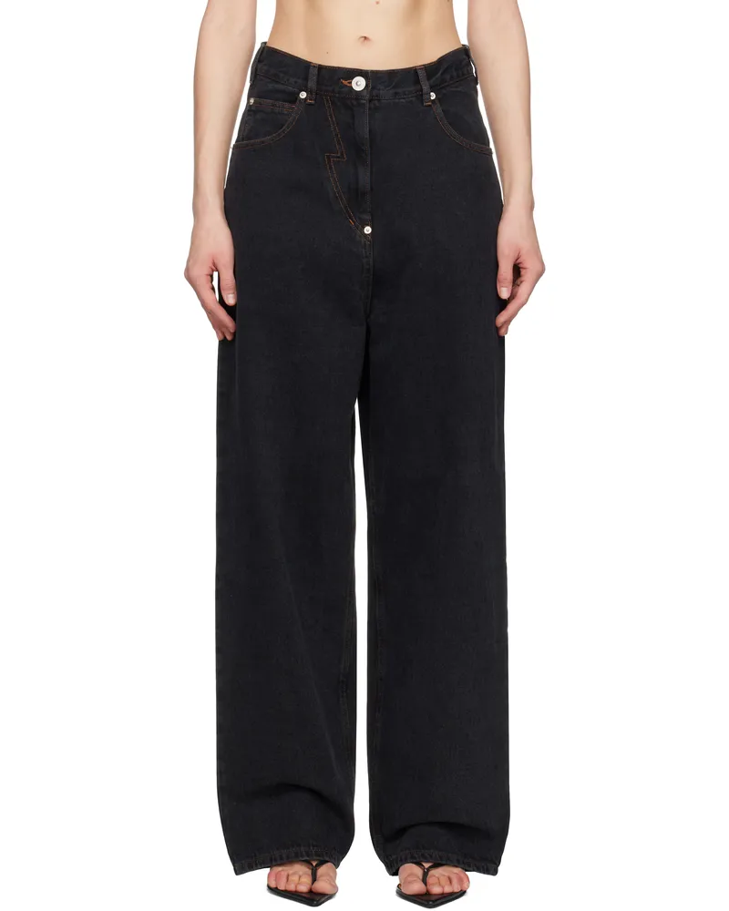 pushBUTTON Black Panty Cutout Jeans Black