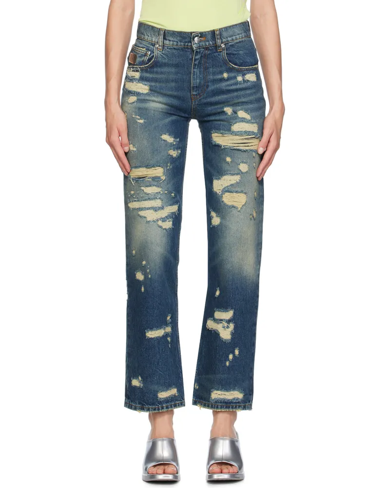Marc Jacobs Indigo 'The Rip & Repair Straight' Jeans 491
