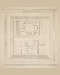 Totême Beige Monogram Silk Scarf Creme