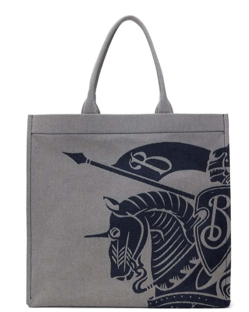 Burberry Navy Medium EKD Canvas Tote Knight