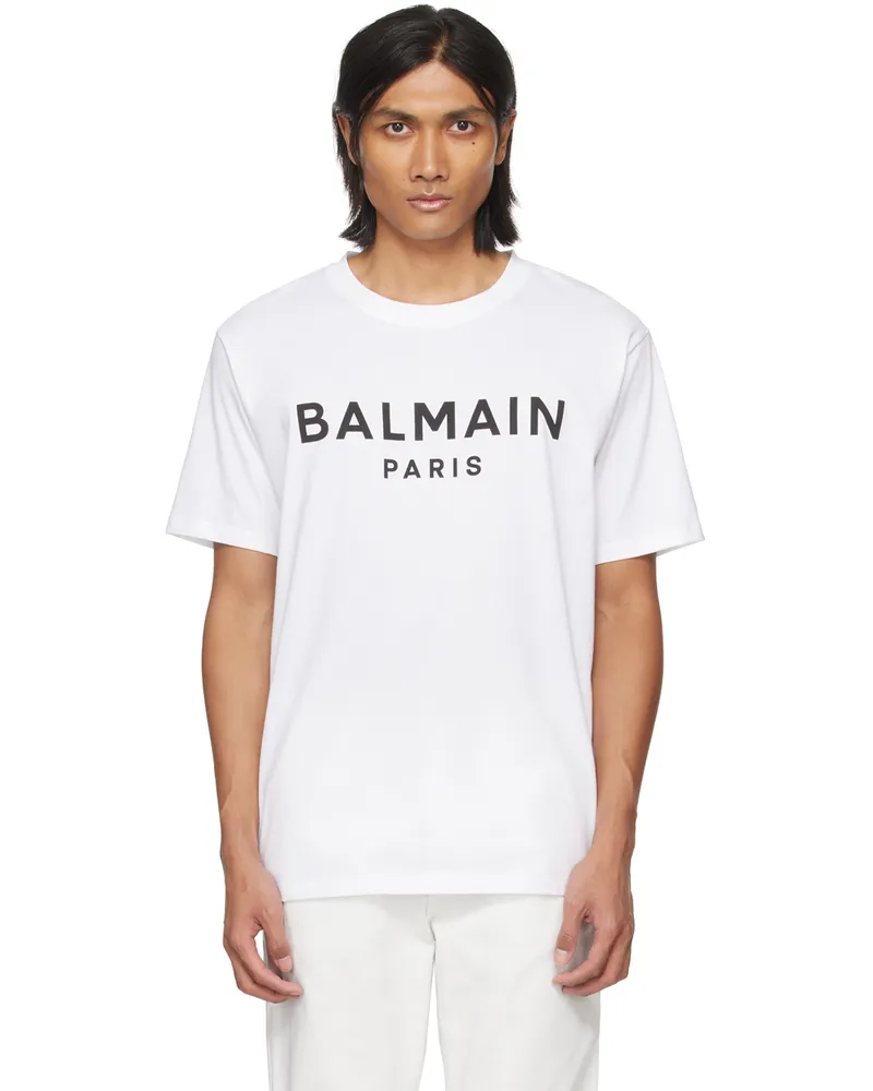 Balmain White Printed T-Shirt Gab