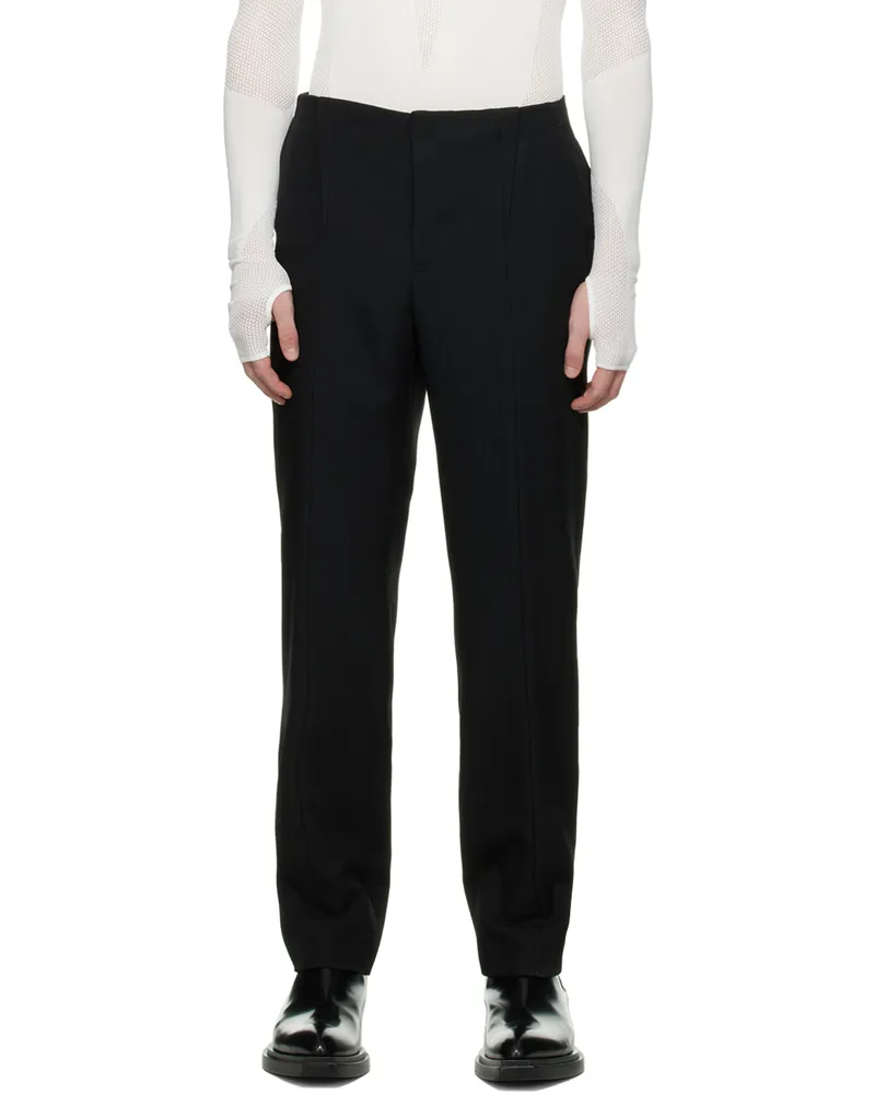 Dion Lee Black Tapered Trousers Black