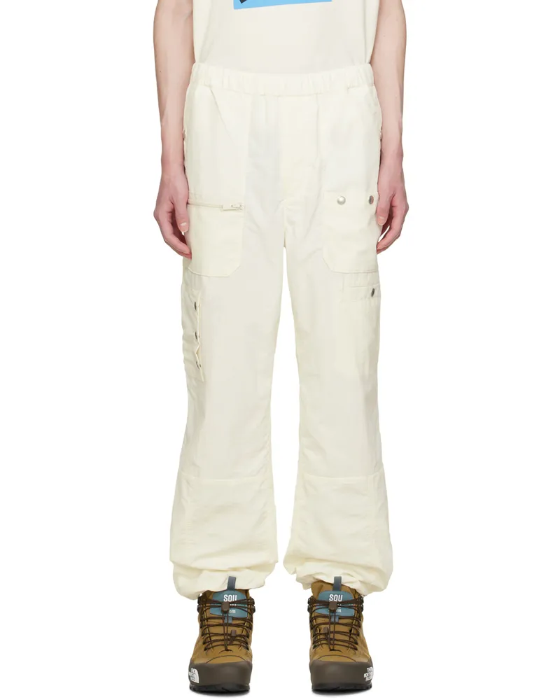 Undercover Off-White Crinkled Cargo Pants Off