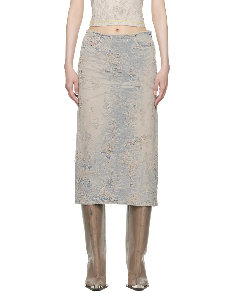 Diesel Blue De-Pra-Fsf Denim Midi Skirt 01