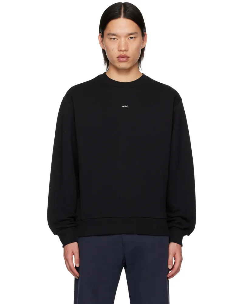 A.P.C. Black Boxy Printed Micro Logo Sweatshirt Noir