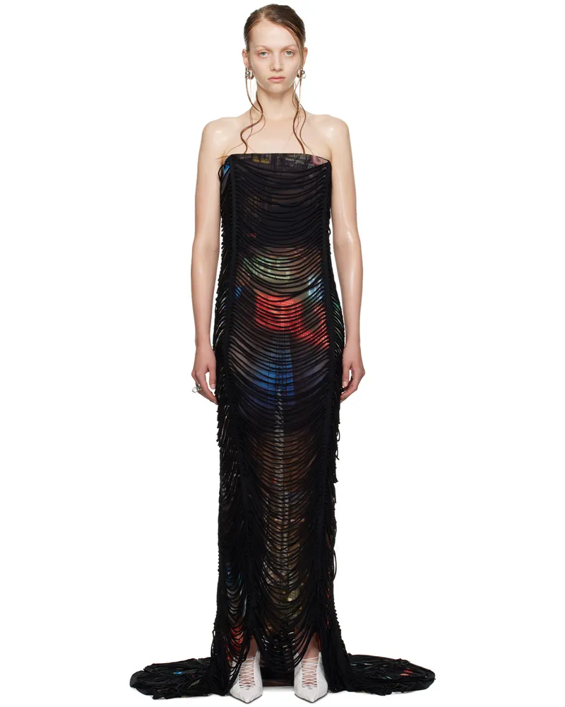 Jean Paul Gaultier Brown Shayne Oliver Edition 'The Long Slashed City' Maxi Dress 60405030