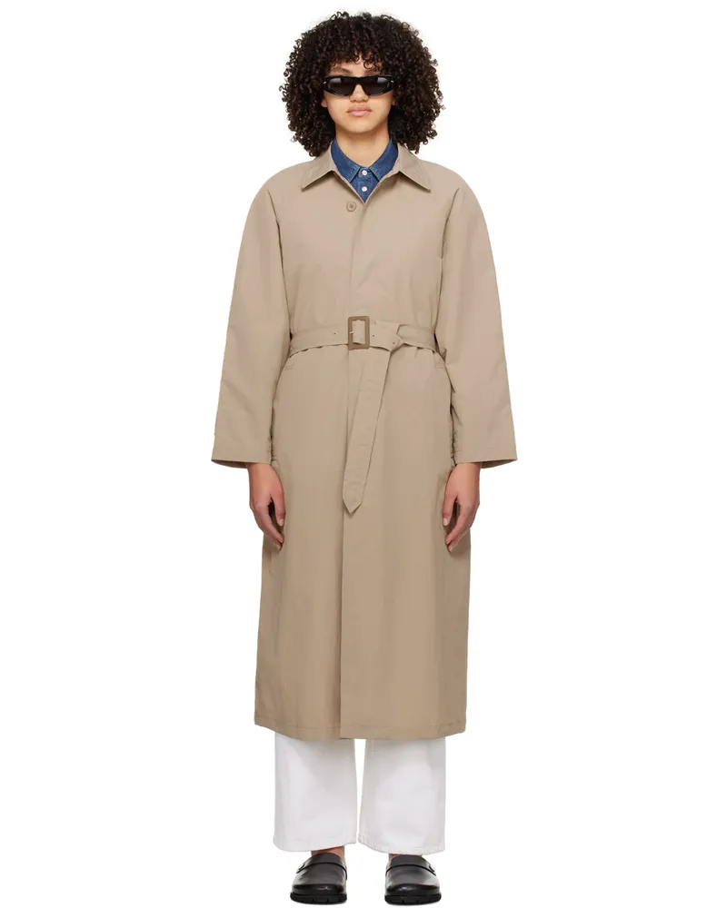 A.P.C. Beige Crinkled Trench Coat Baa