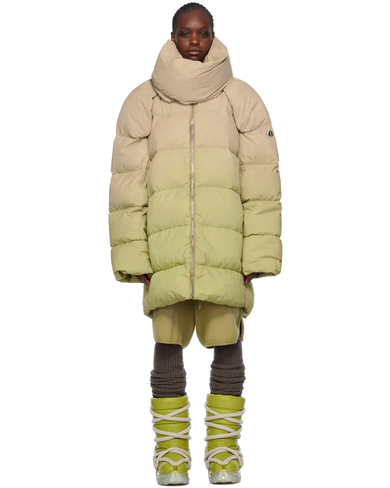 Rick Owens Moncler + Rick Owens Taupe & Green Down Coat 28d