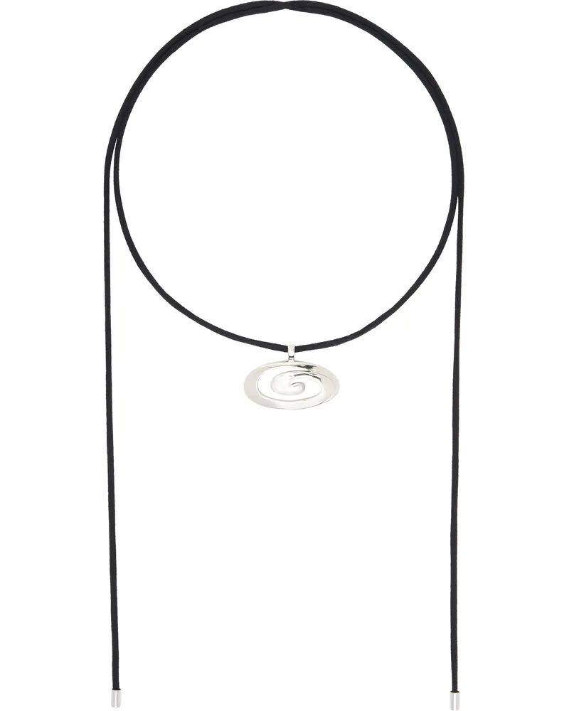 MONDO MONDO Black Infinity Pendant Necklace White