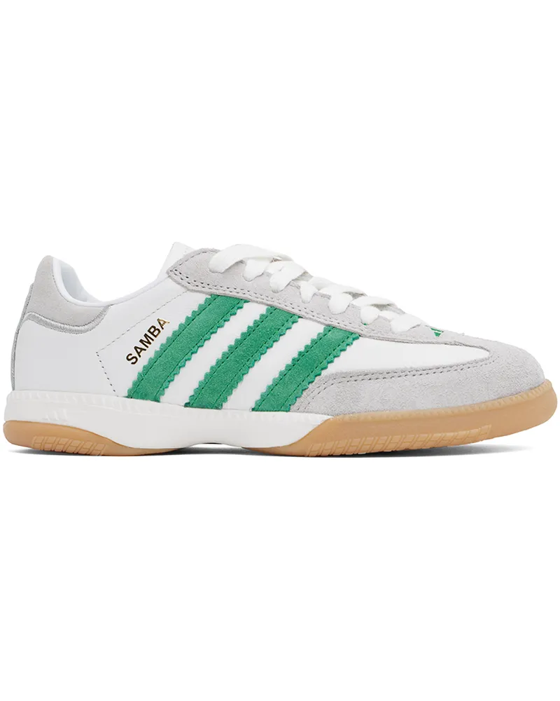 adidas White & Green Samba MN Sneakers Ftwr