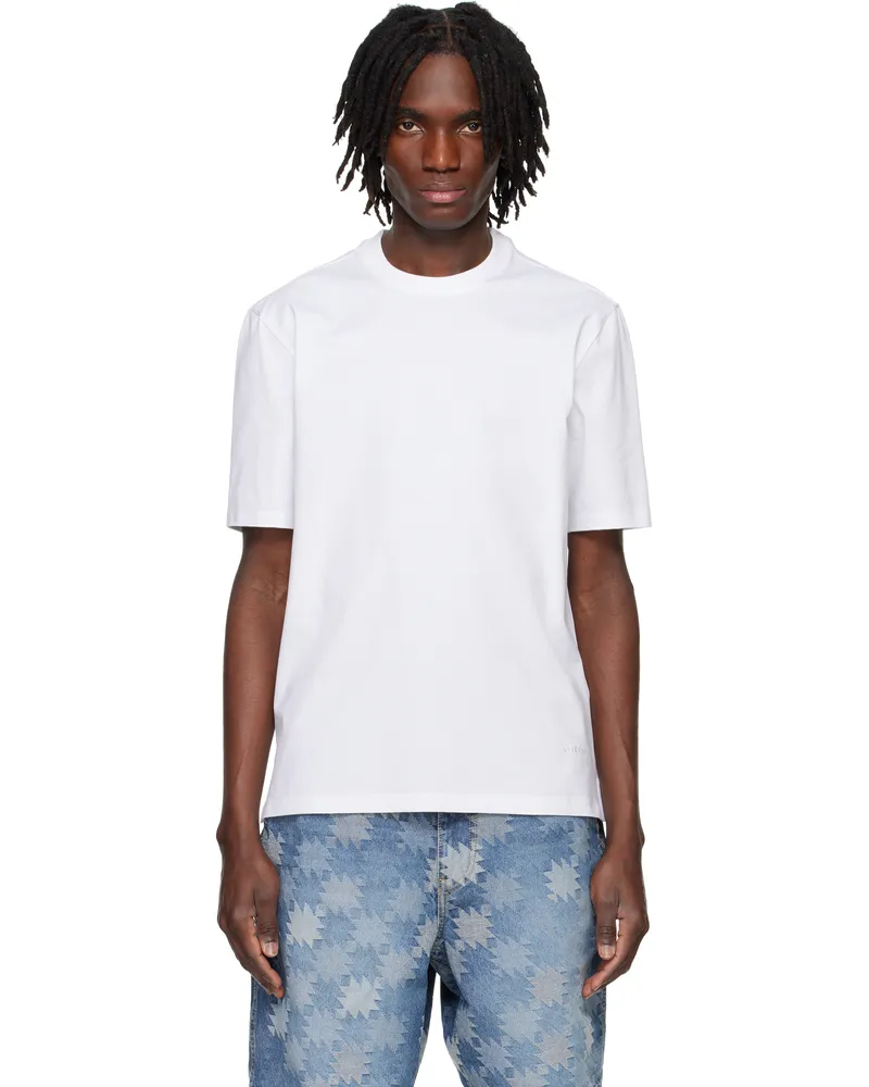 SOLID HOMME White Embroidered Logo T-shirt 640w