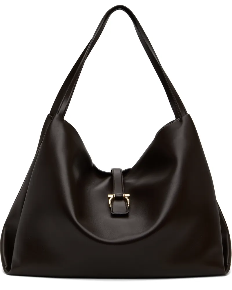 Ferragamo Brown New Line Large Tote 007