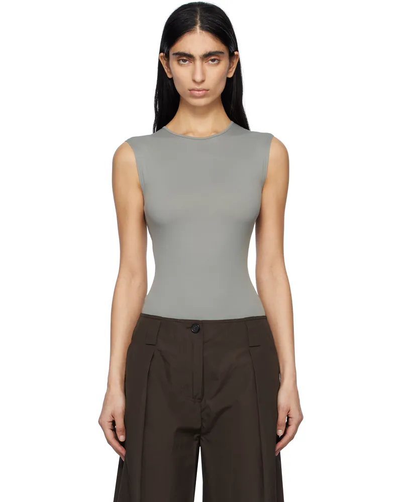 AGOLDE Gray Aura Bodysuit Aluminum