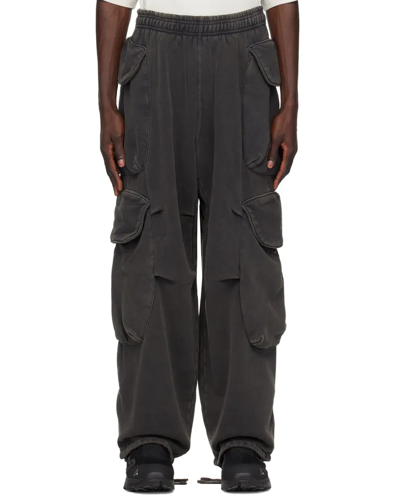 Entire Studios Black Heavy Gocar Cargo Pants Washed