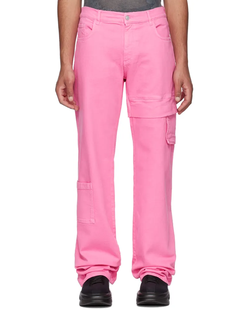 1017 ALYX 9SM Pink Oversized Denim Cargo Pants Pnk0012