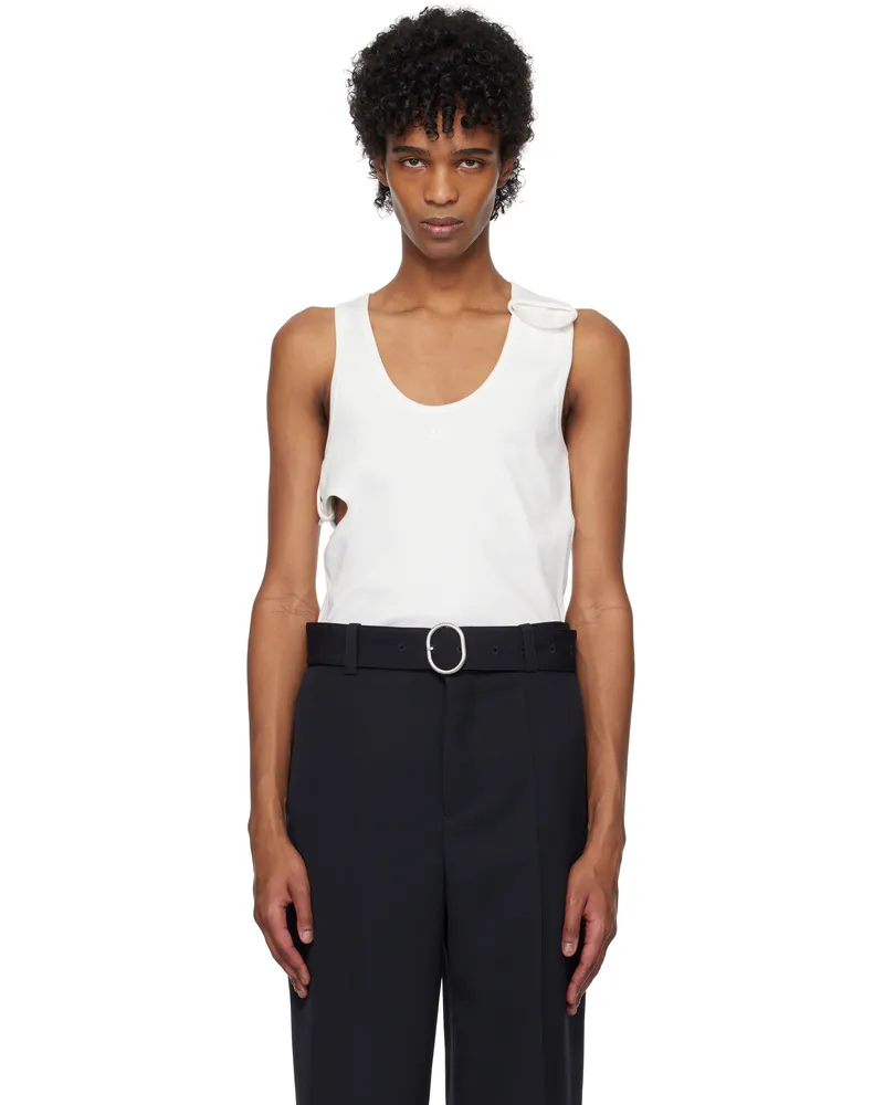 Courrèges White 90's Rib Cut Out Tank Top 0001