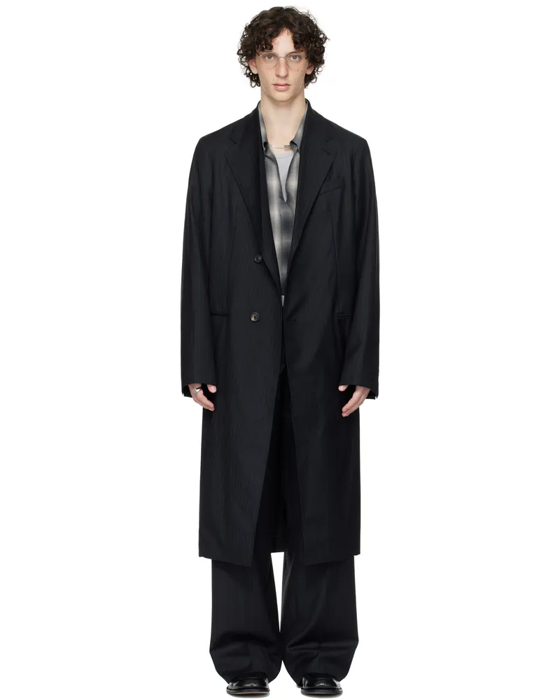 Our Legacy WORK SHOP Emporio Armani Black Lungo Coat Linee