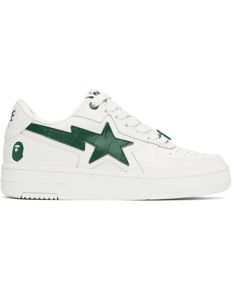 BAPE White & Green 'BAPE' STA Icon #1 Sneakers Green