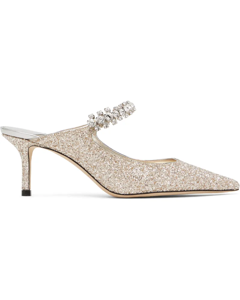 Jimmy Choo Gold Bing 65 Mules Sand
