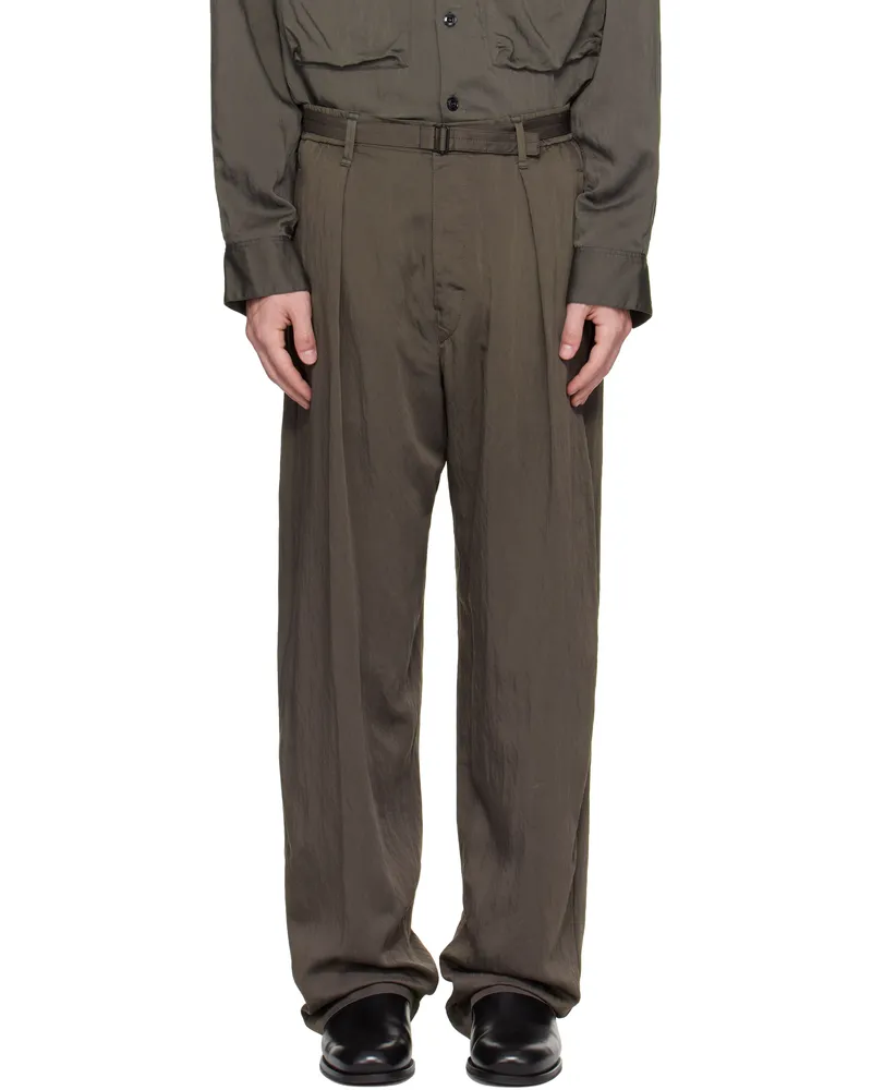 Christophe Lemaire Gray Belted Relaxed Trousers Br482