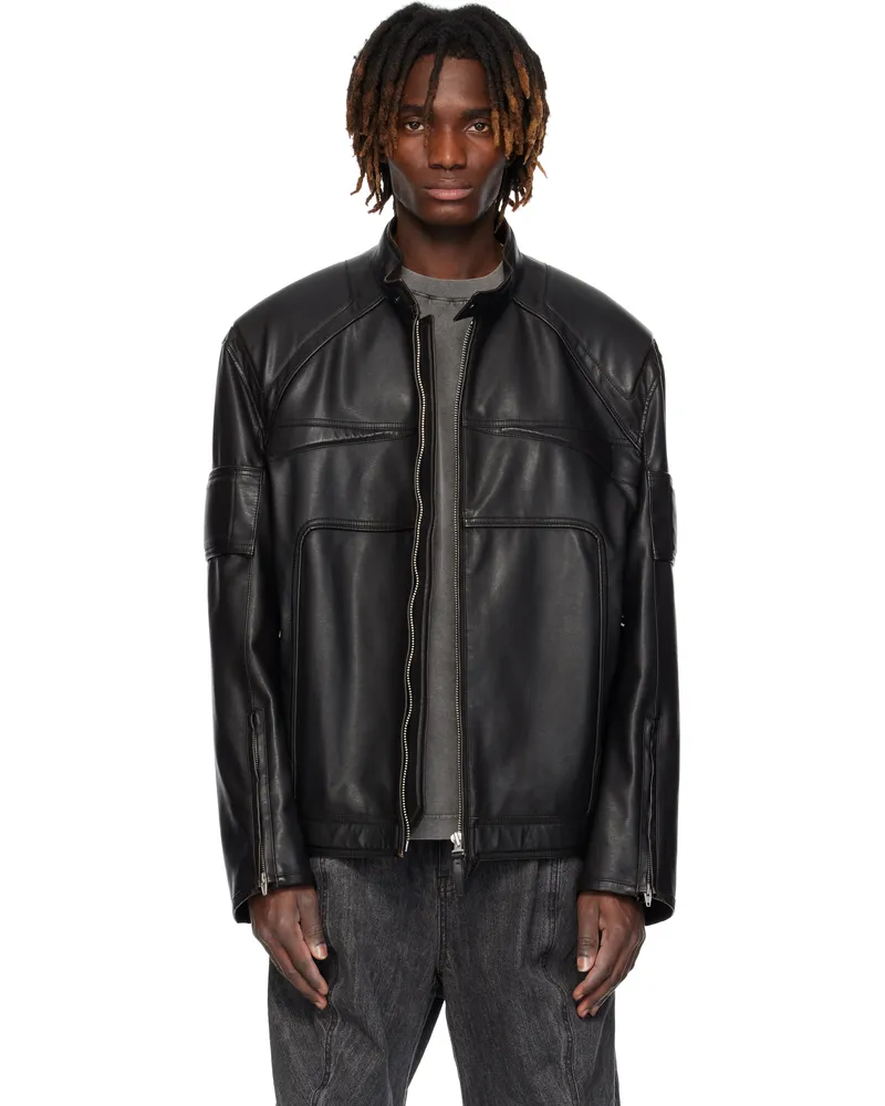 JUUN.J Black Rider Faux-Leather Jacket Black
