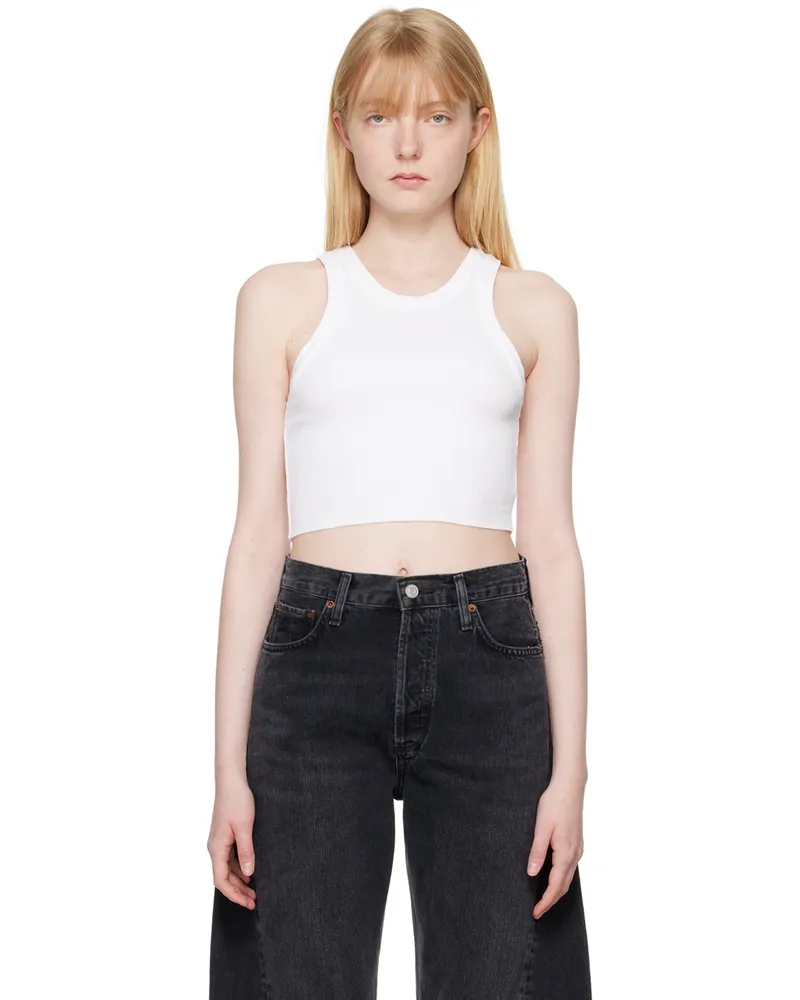 AGOLDE White Bailey Tank Top Wht