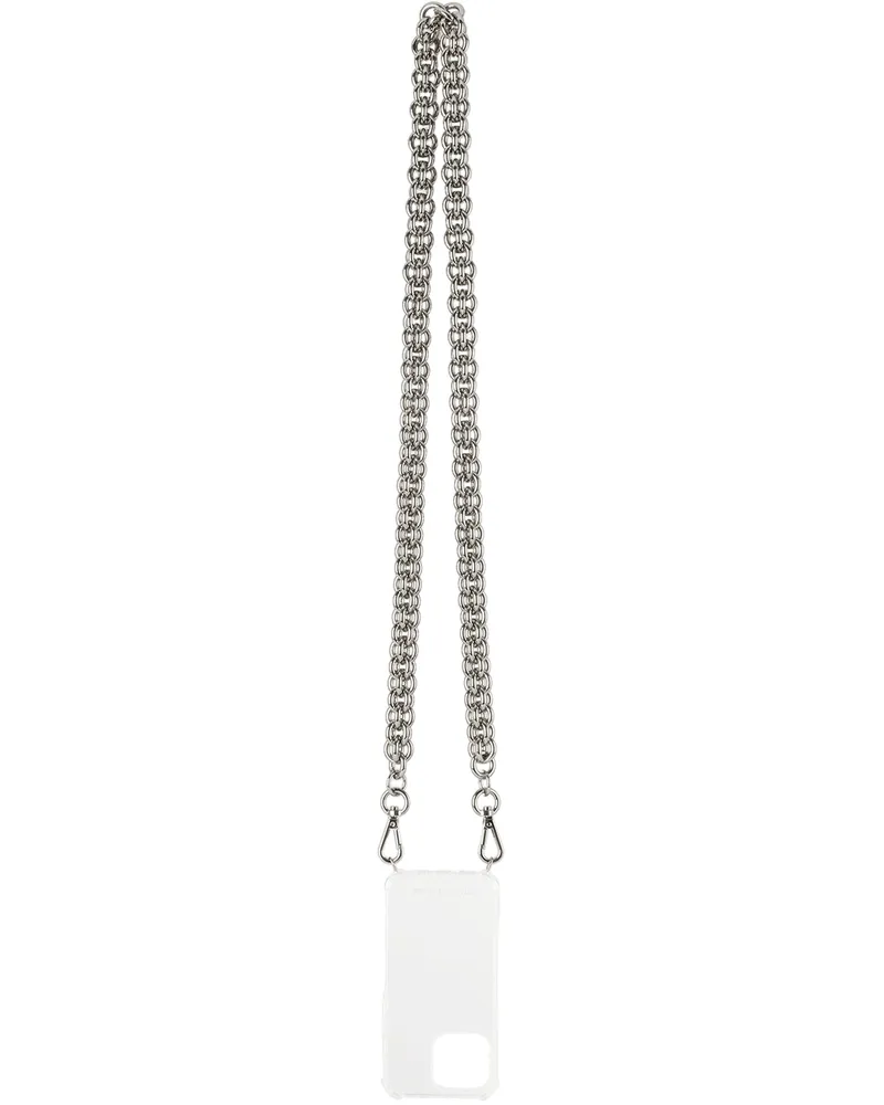 1017 ALYX 9SM Silver Chunky Chain iPhone 13 Pro Case Trasparent