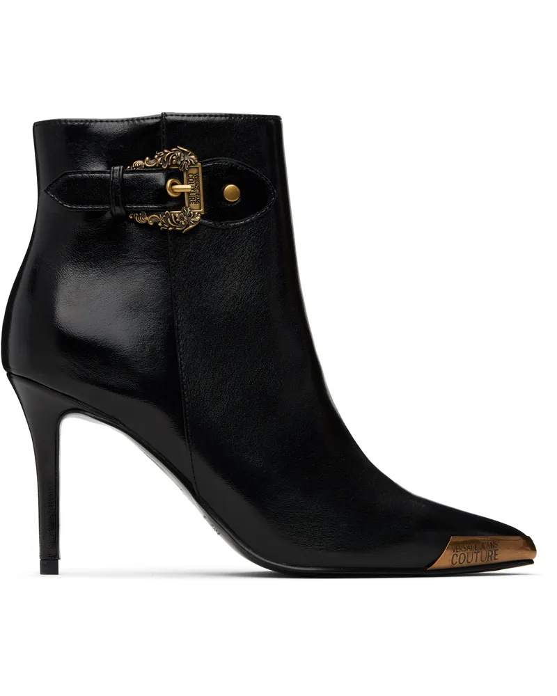 Versace Jeans Black Logo Plaque Boots E899