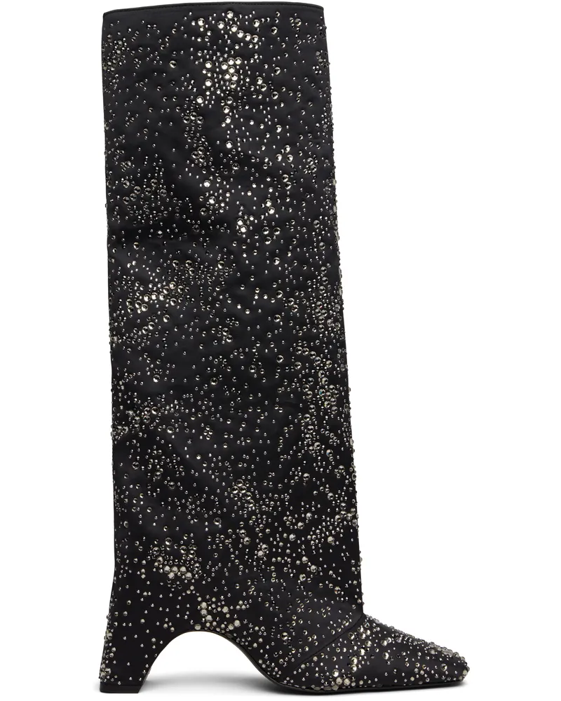 COPERNI Black Crystal-Embellished Bridge Tall Boots Black-silver