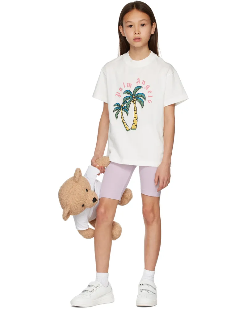 Palm Angels Kids Pink Logo Cycling Shorts Lilac