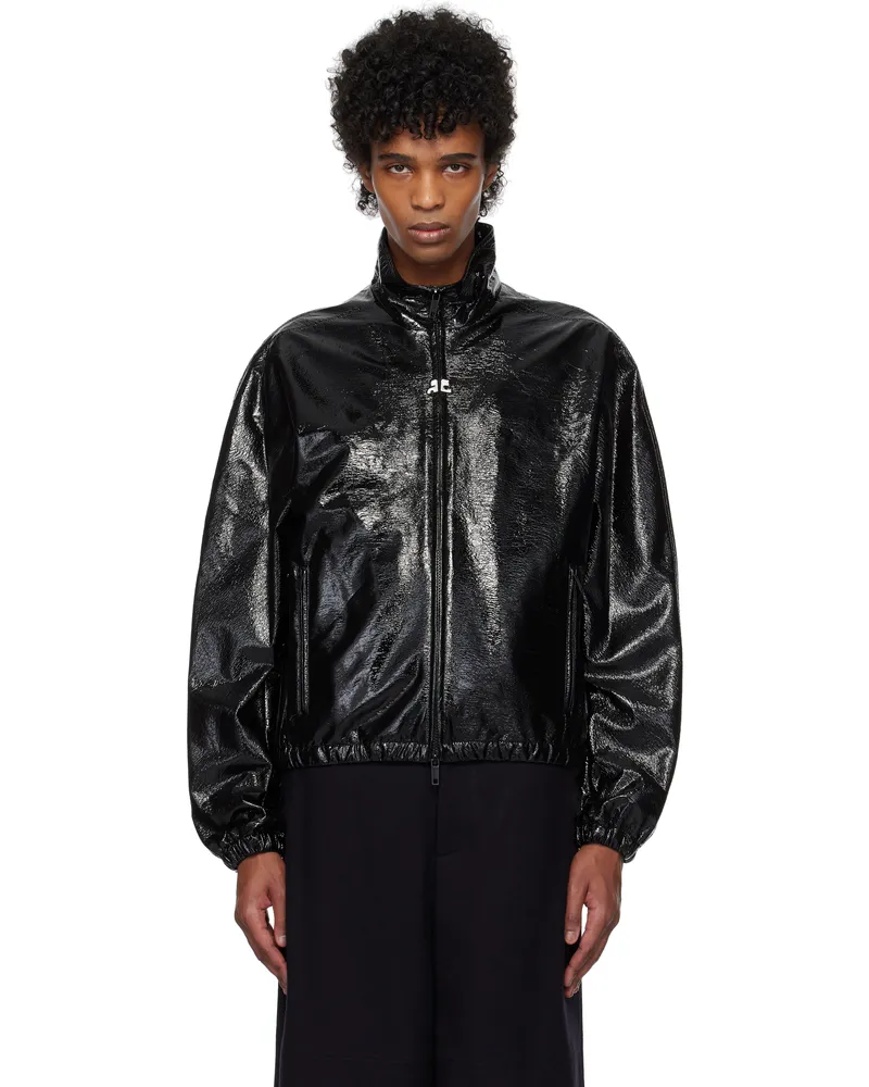 Courrèges Black Tracksuit Vinyl Bomber Jacket 9999