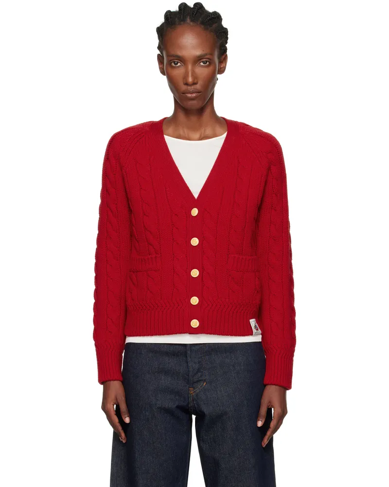 Bally Red Wool Cardigan U3b9