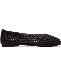 St. Agni Brown Macrame Mesh Ballerina Flats Chocolate