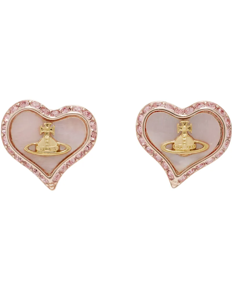 Vivienne Westwood Gold & Pink Petra Earrings G208