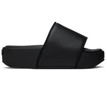 Black Cushioned Platform Slides