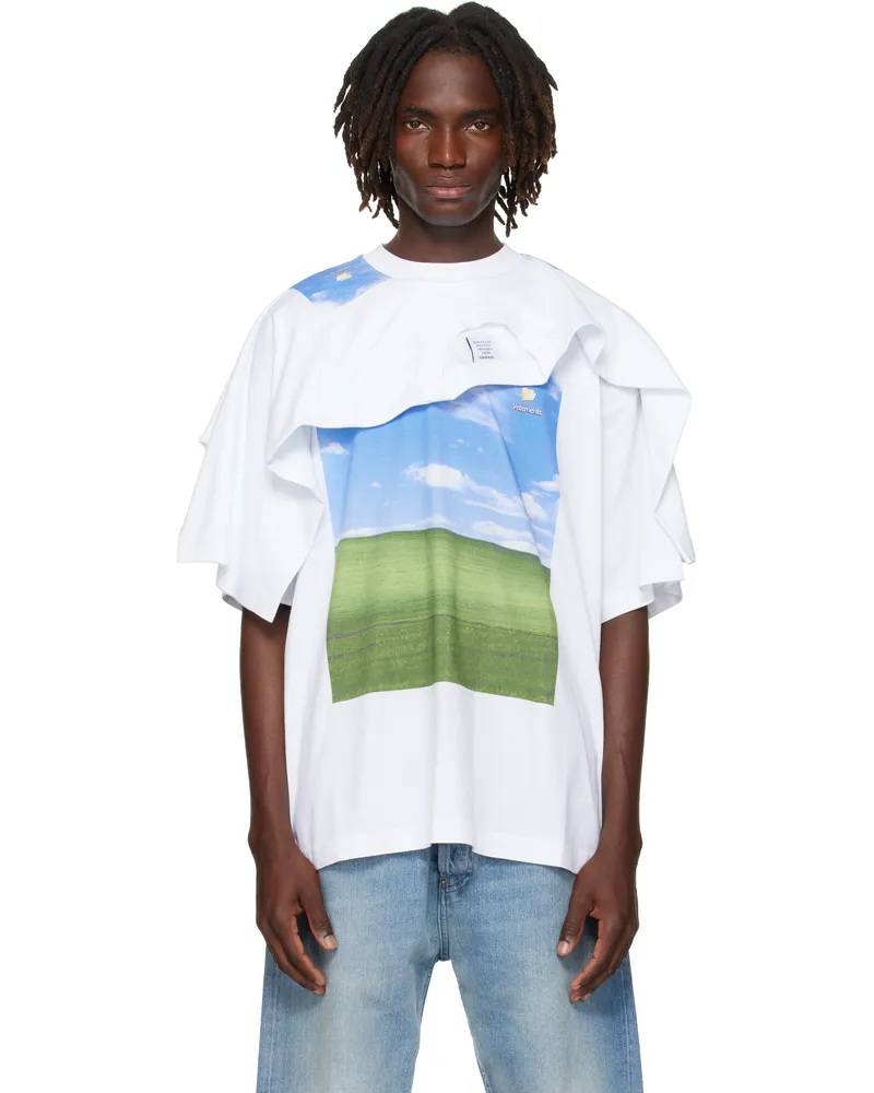VETEMENTS White Desktop Double Layered T-shirt White