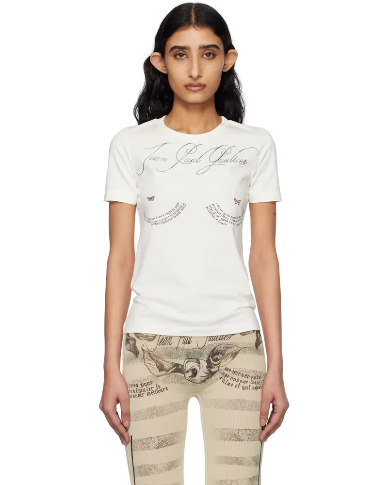 Jean Paul Gaultier Off-White 'The Tattoo Poem' T-shirt 0500-offwhite