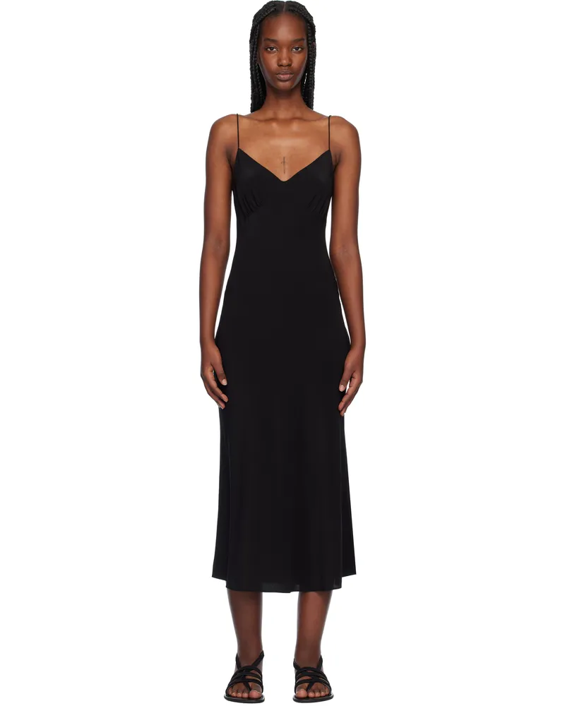 Matteau Black Low Back Slip Dress Black