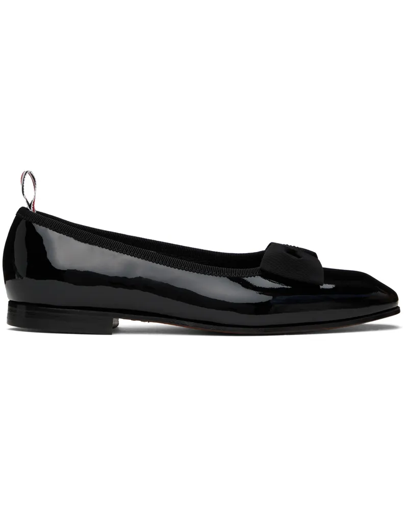 Thom Browne Black Soft Patent Opera Ballerina Flats 001