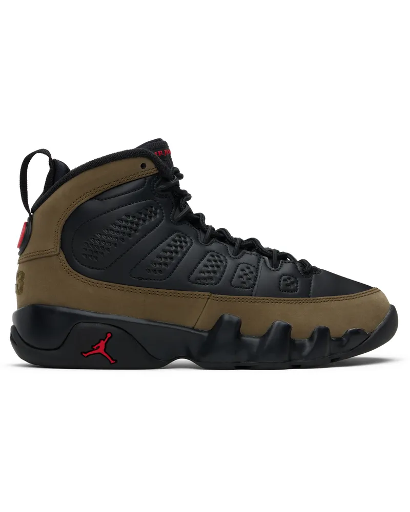 Nike Big Kids Black & Khaki Air Jordan 9 Retro Sneakers Black